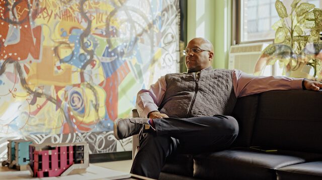 ames Garrett in his Lowertown St. Paul office